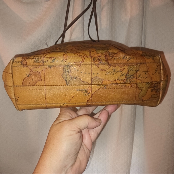 Alviero Martini Leather World Map Tote Bag - Picture 14 of 14